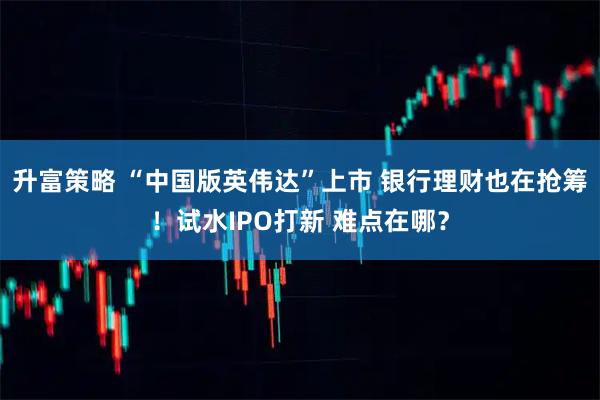 升富策略 “中国版英伟达”上市 银行理财也在抢筹！试水IPO打新 难点在哪？