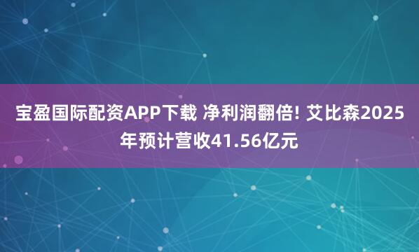 宝盈国际配资APP下载 净利润翻倍! 艾比森2025年预计营收41.56亿元