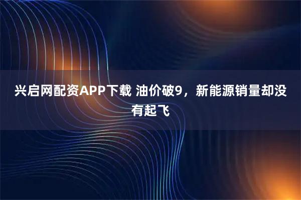 兴启网配资APP下载 油价破9，新能源销量却没有起飞